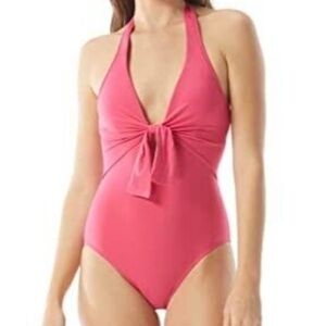 Vince Camuto Pink Bow One-Piece Swimsuit